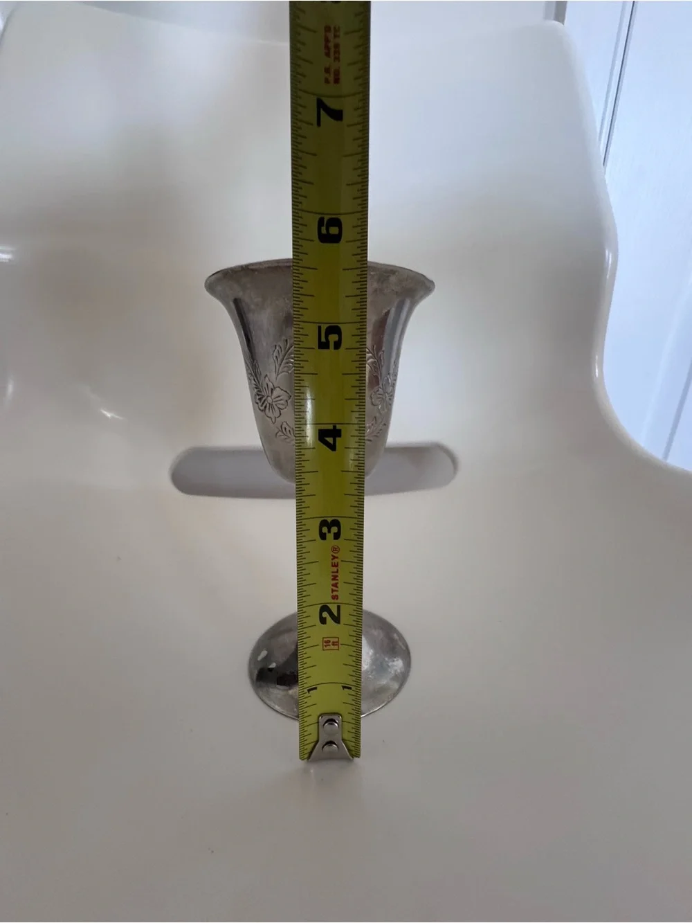 Vintage Silver Plate Kiddush Goblet Star of David Judaica Engraved Floral Cup